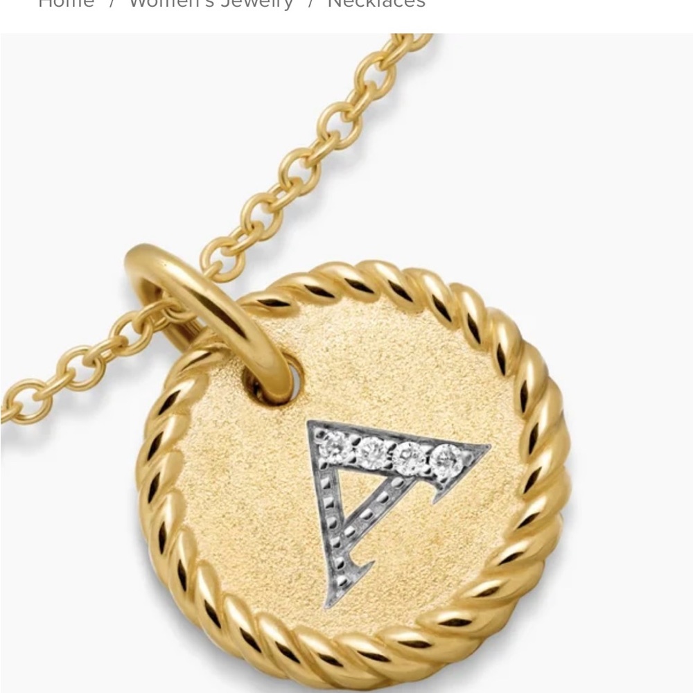David Yurman Initial Charm Necklace